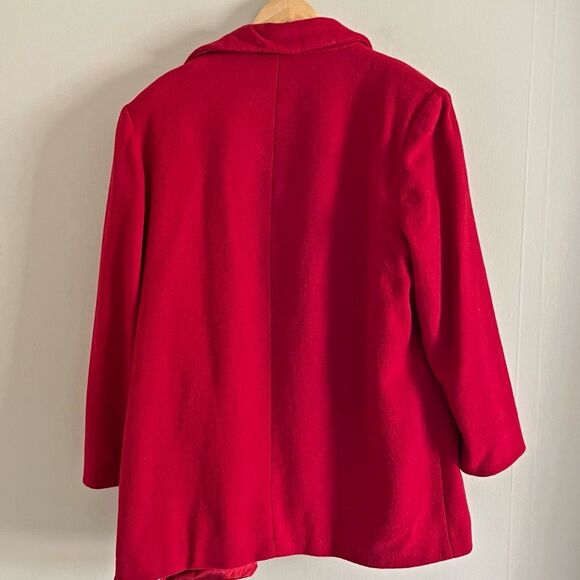 Vintage J.G. Hook Red Wool Blend Coat Women’s Size 12 Double Breasted USA Made - Picture 9 of 10